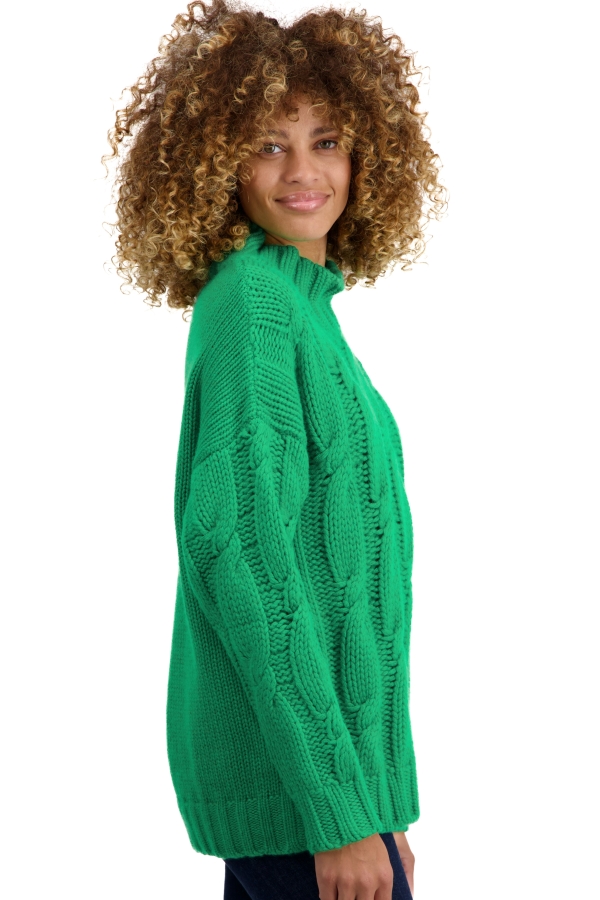 Cashmere ladies chunky sweater twiggy new green m