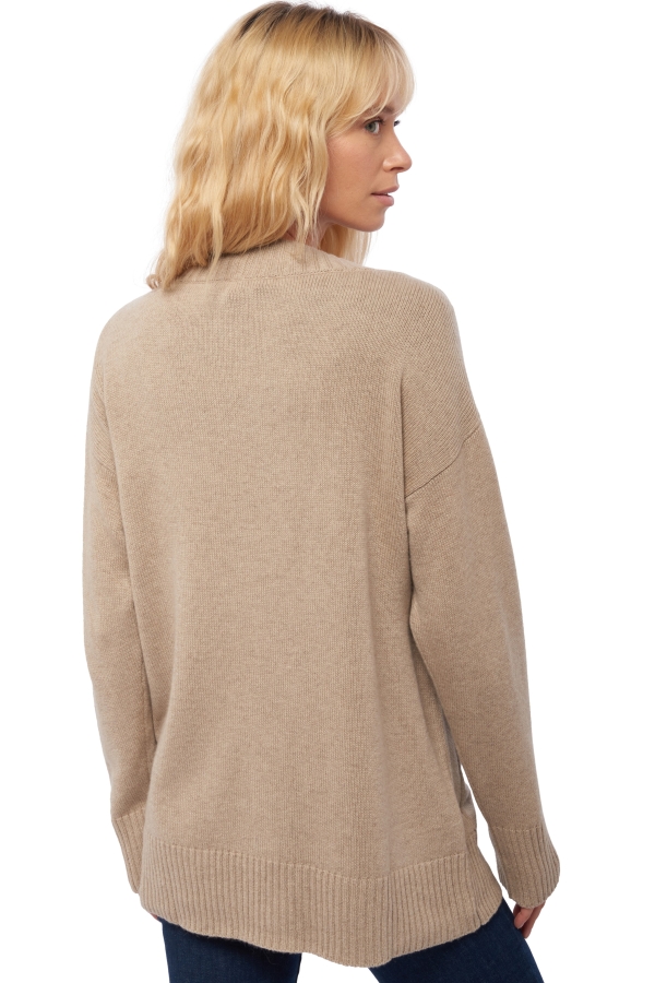 Cashmere ladies chunky sweater vadena natural beige s