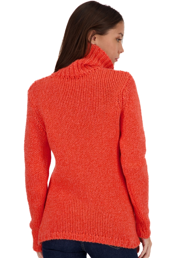 Cashmere ladies chunky sweater vicenza peach bloody orange l