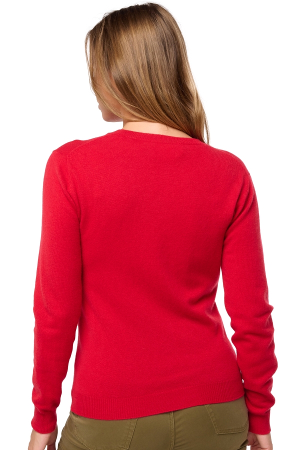 Cashmere ladies round necks thalia first deep red s