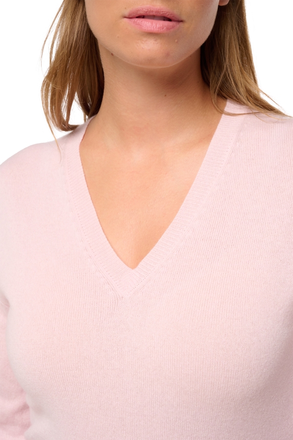 Cashmere ladies v necks tessa first pale blossom 2xl