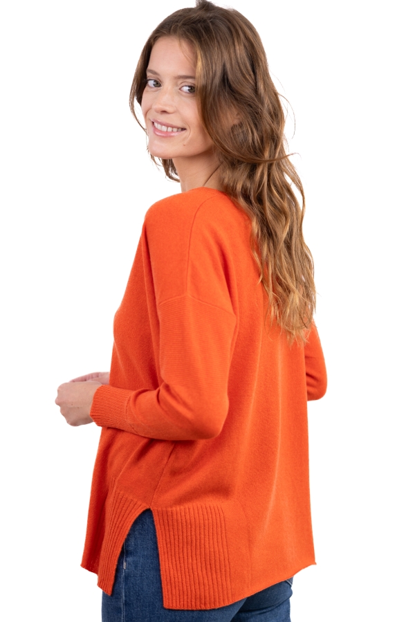 Cashmere ladies v necks uhaina satsuma m