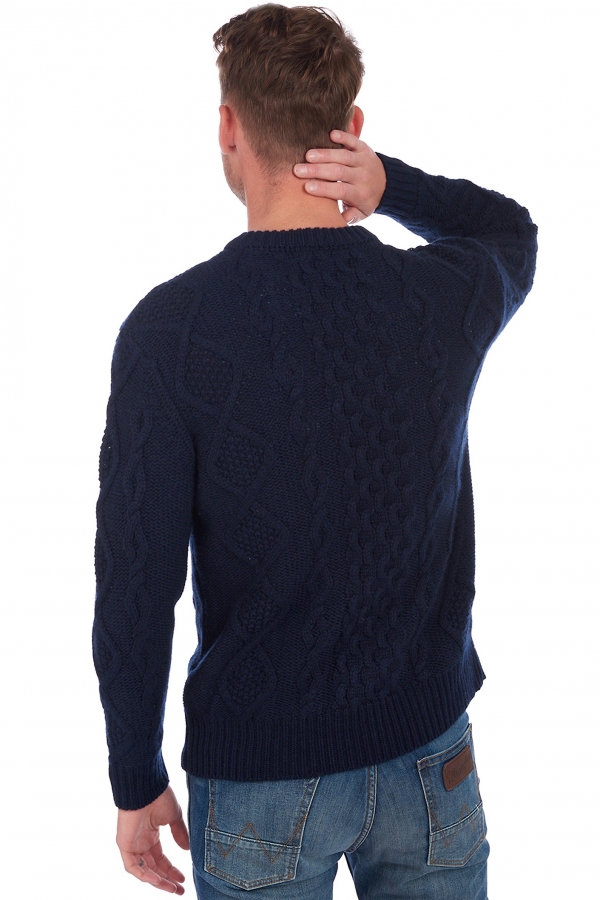 Cashmere men chunky sweater acharnes dress blue 3xl