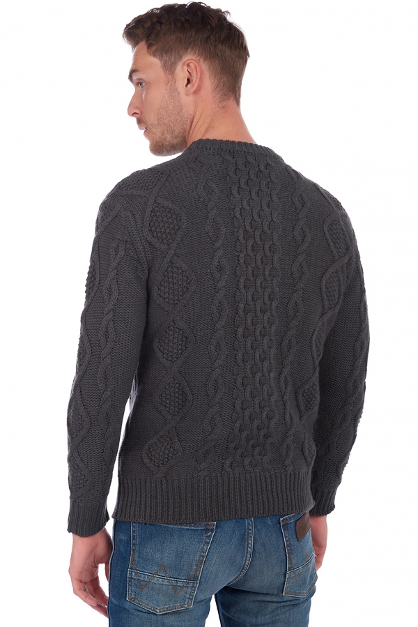 Cashmere men chunky sweater acharnes matt charcoal 2xl