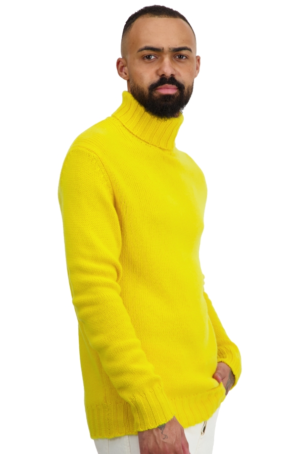 Cashmere men chunky sweater achille cyber yellow l
