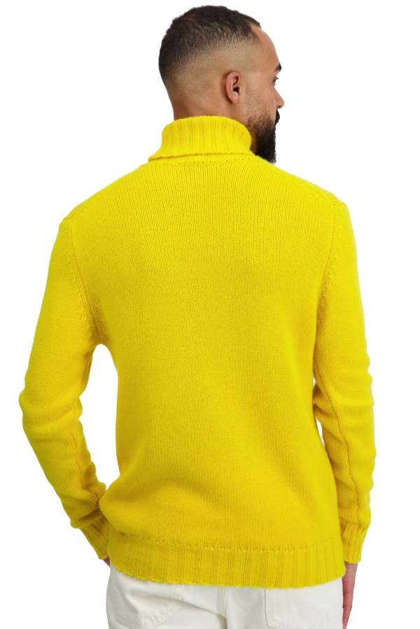 Cashmere men chunky sweater achille cyber yellow xs