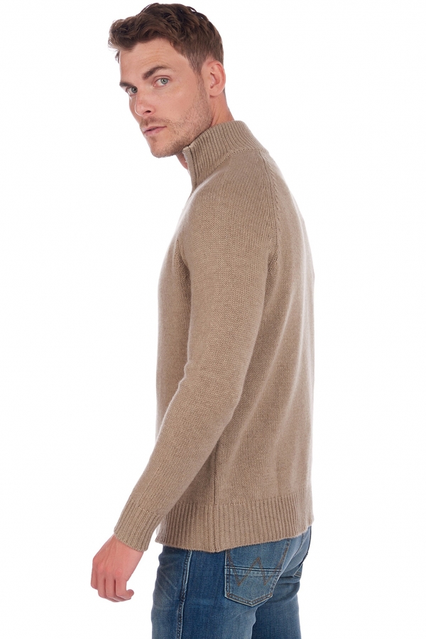 Cashmere men chunky sweater angers natural brown natural beige 3xl