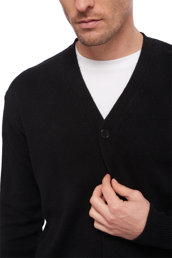 Cashmere men chunky sweater leon black 2xl