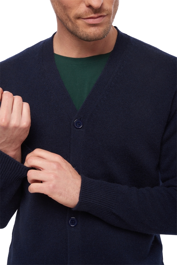 Cashmere men chunky sweater leon dress blue 4xl