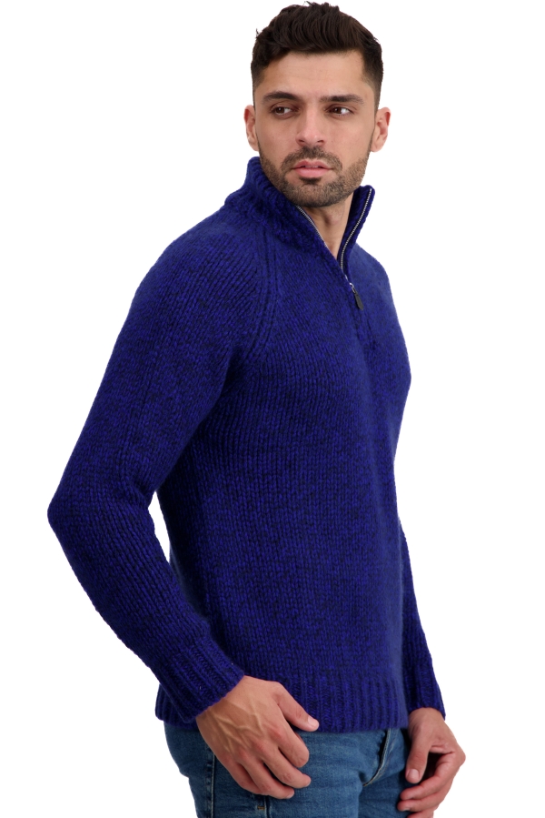 Cashmere men chunky sweater tripoli dress blue bleu regata s