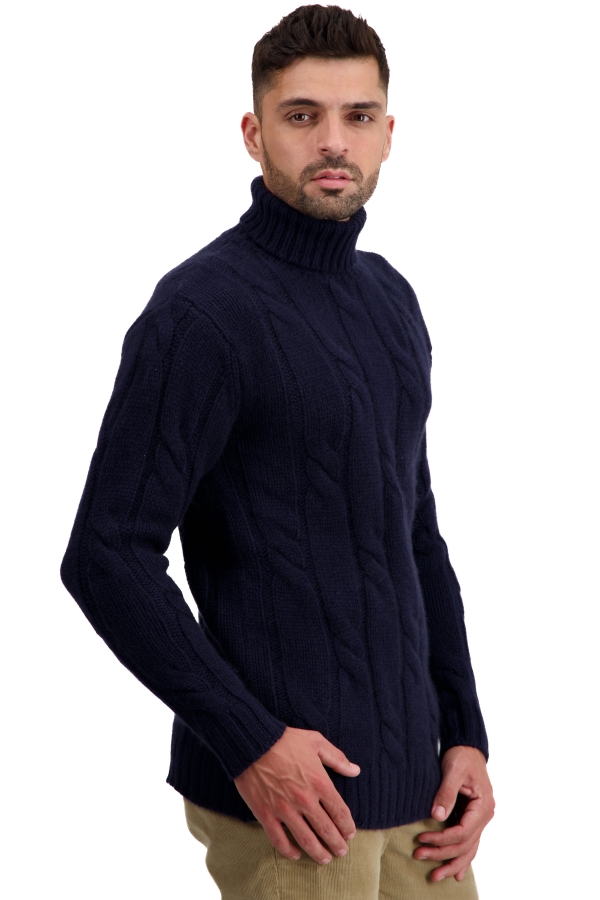 Cashmere men chunky sweater triton dress blue l