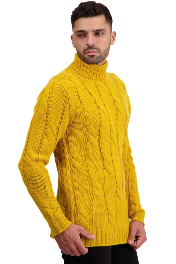 Cashmere men chunky sweater triton mustard 2xl