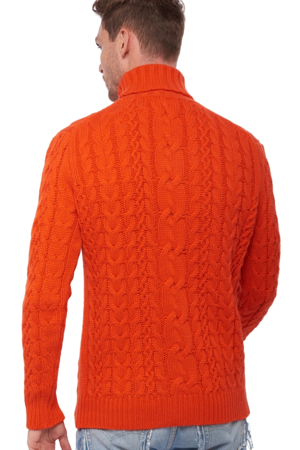 Cashmere men chunky sweater villepinte bloody orange 3xl