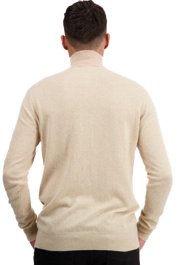 Cashmere men polo style sweaters themon natural beige dayglo m