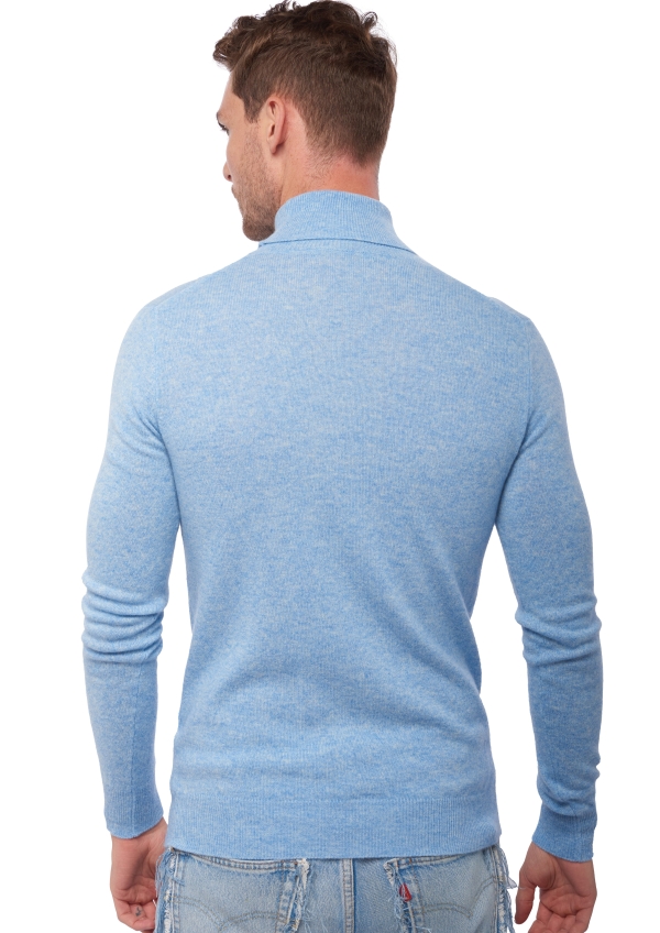 Cashmere men roll neck tarry first powder blue l