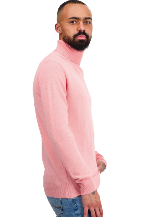 Cashmere men roll neck tarry first tea rose m