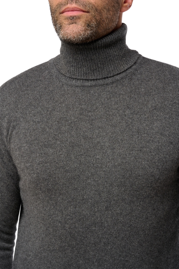 Cashmere men roll neck torino first dark grey l