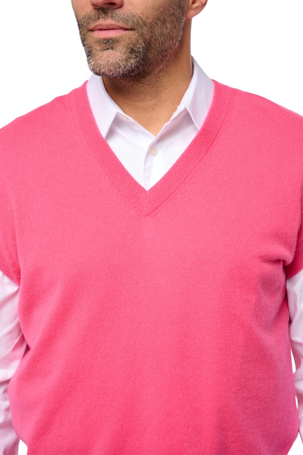 Cashmere men v necks balthazar shocking pink 2xl