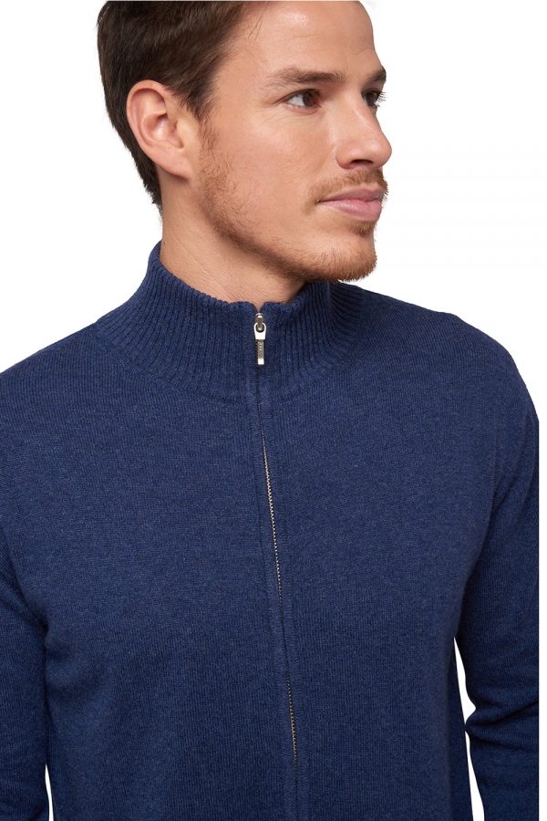 Cashmere men zip hood elton indigo xs