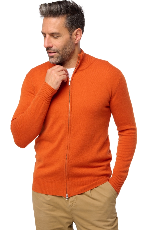 Cashmere men zip hood thobias first marmelade l