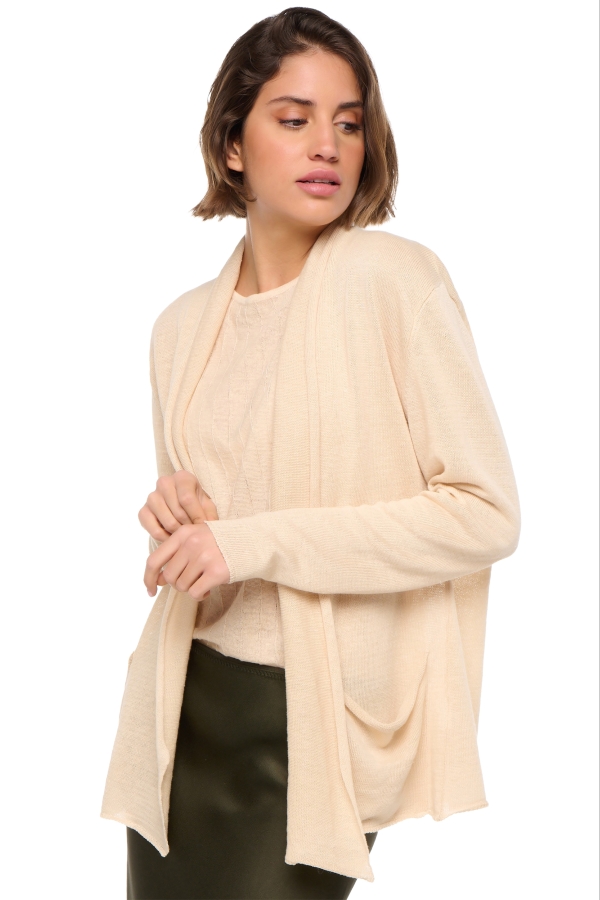 Linen ladies cardigans sissi wheat s