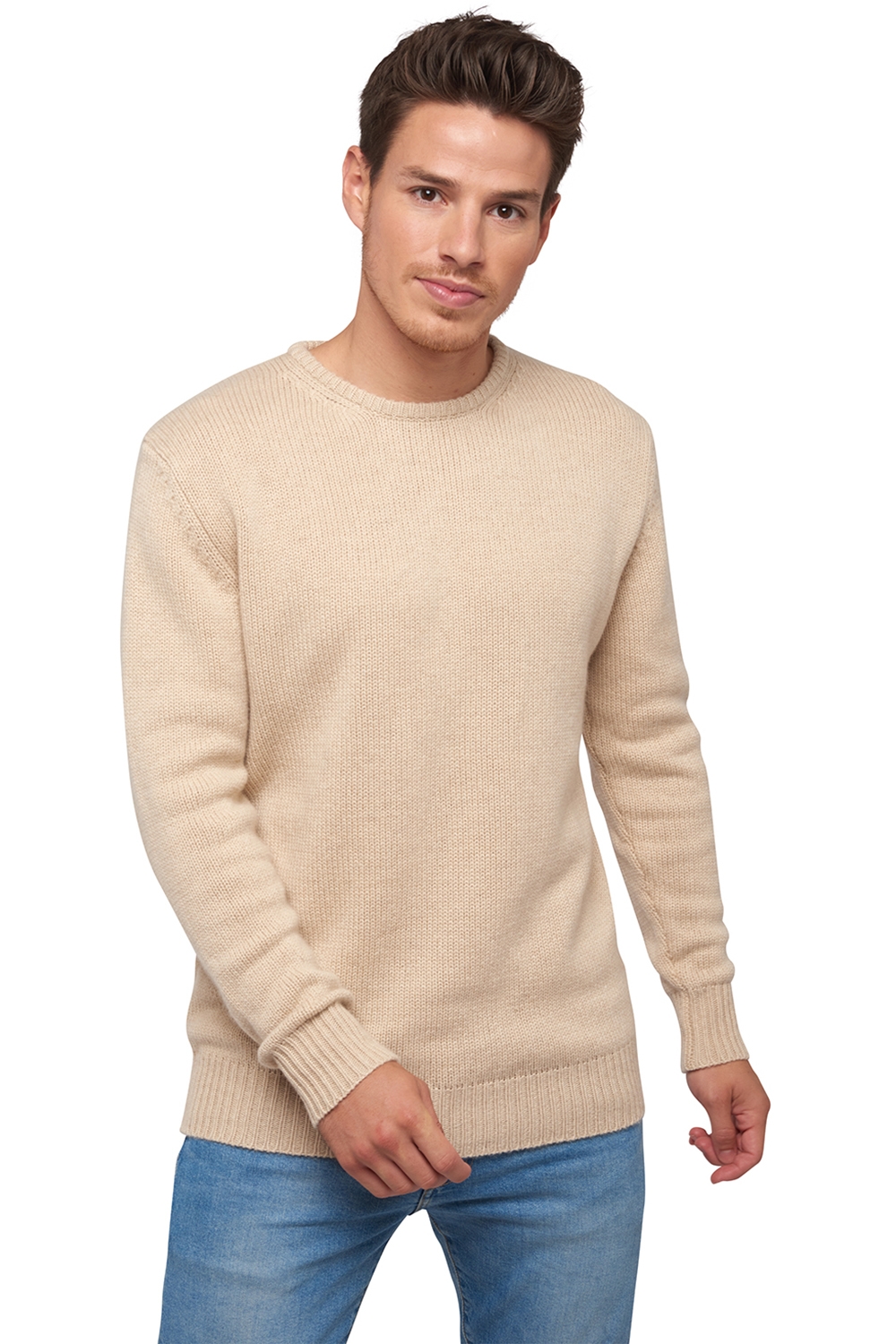  men chunky sweater natural bibi natural beige 4xl
