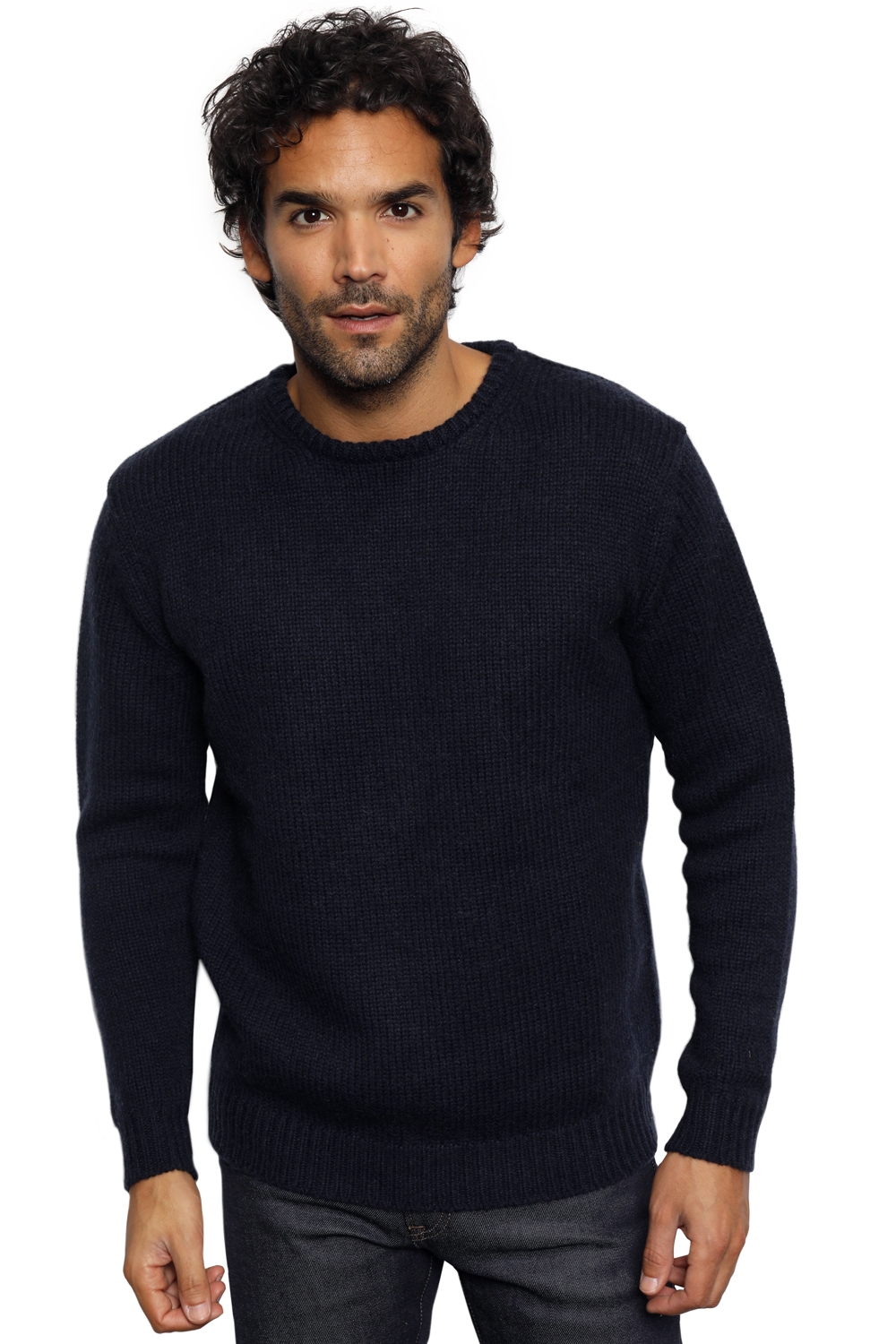 Camel men chunky sweater cole navy xs
