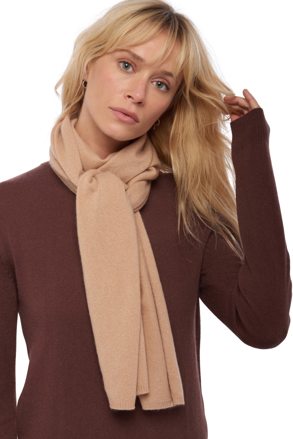 Cashmere accessories scarf mufflers ozone granola 160 x 30 cm