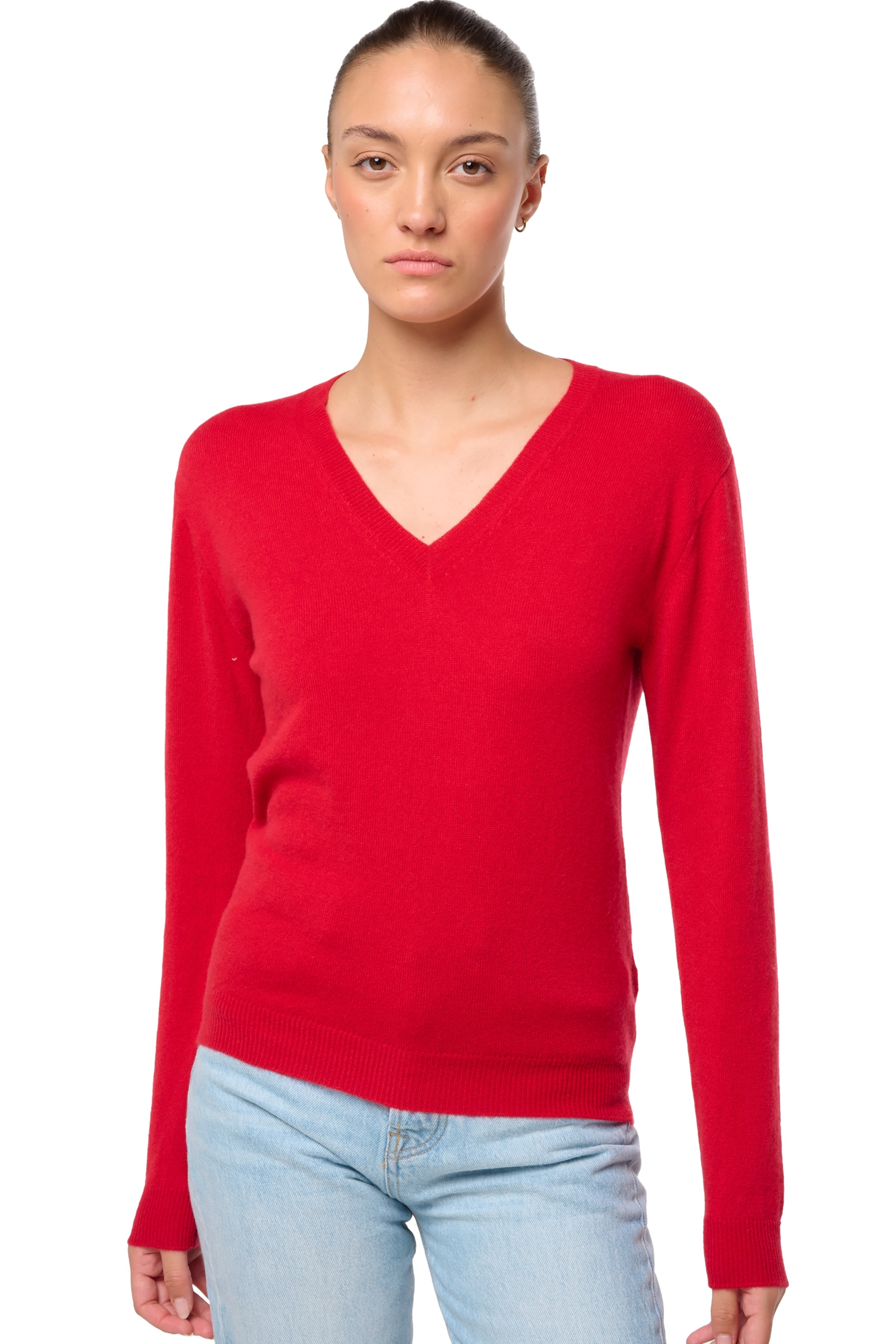 Cashmere ladies basic sweaters at low prices tessa first deep red 2xl