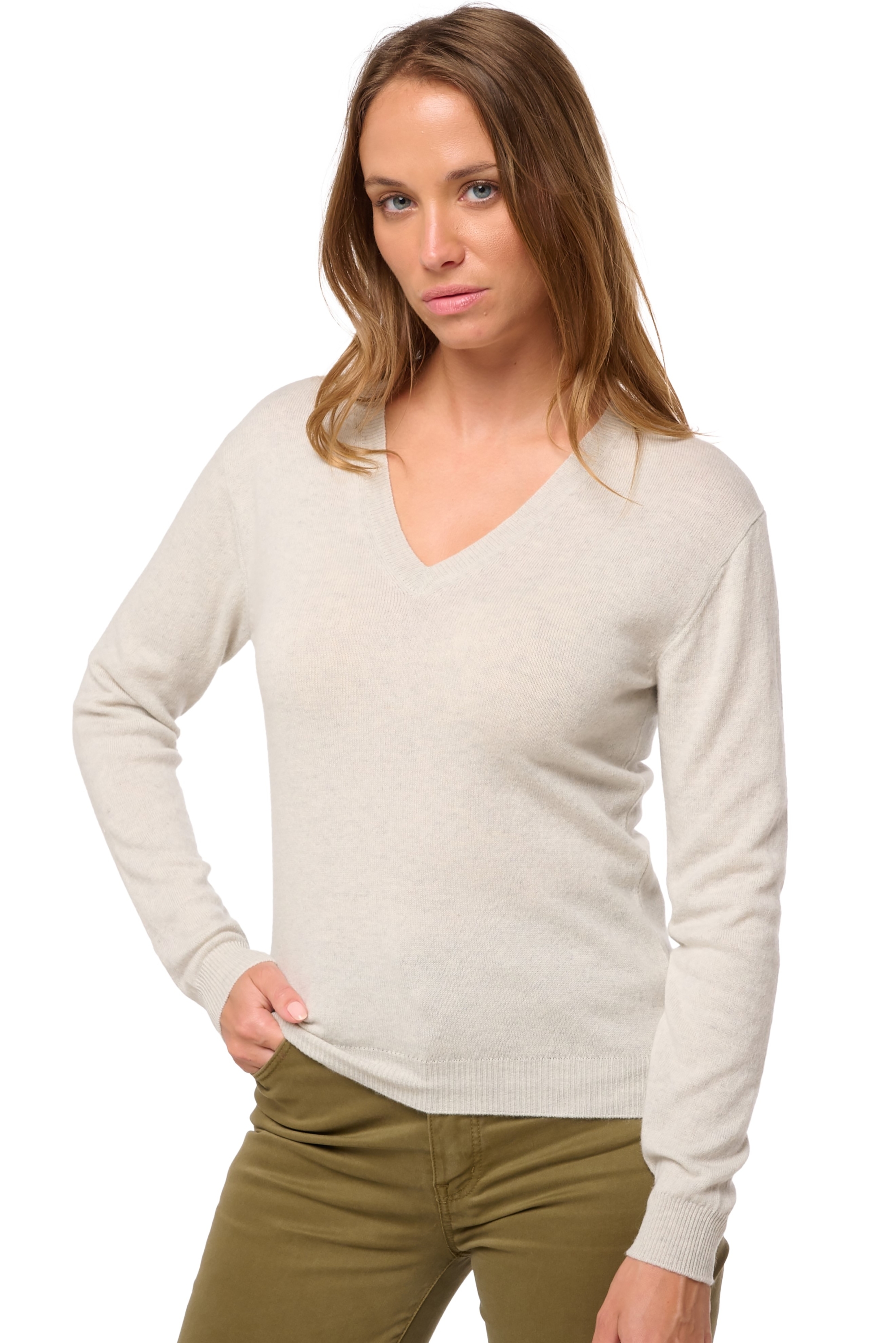 Cashmere ladies basic sweaters at low prices tessa first fluo white xl