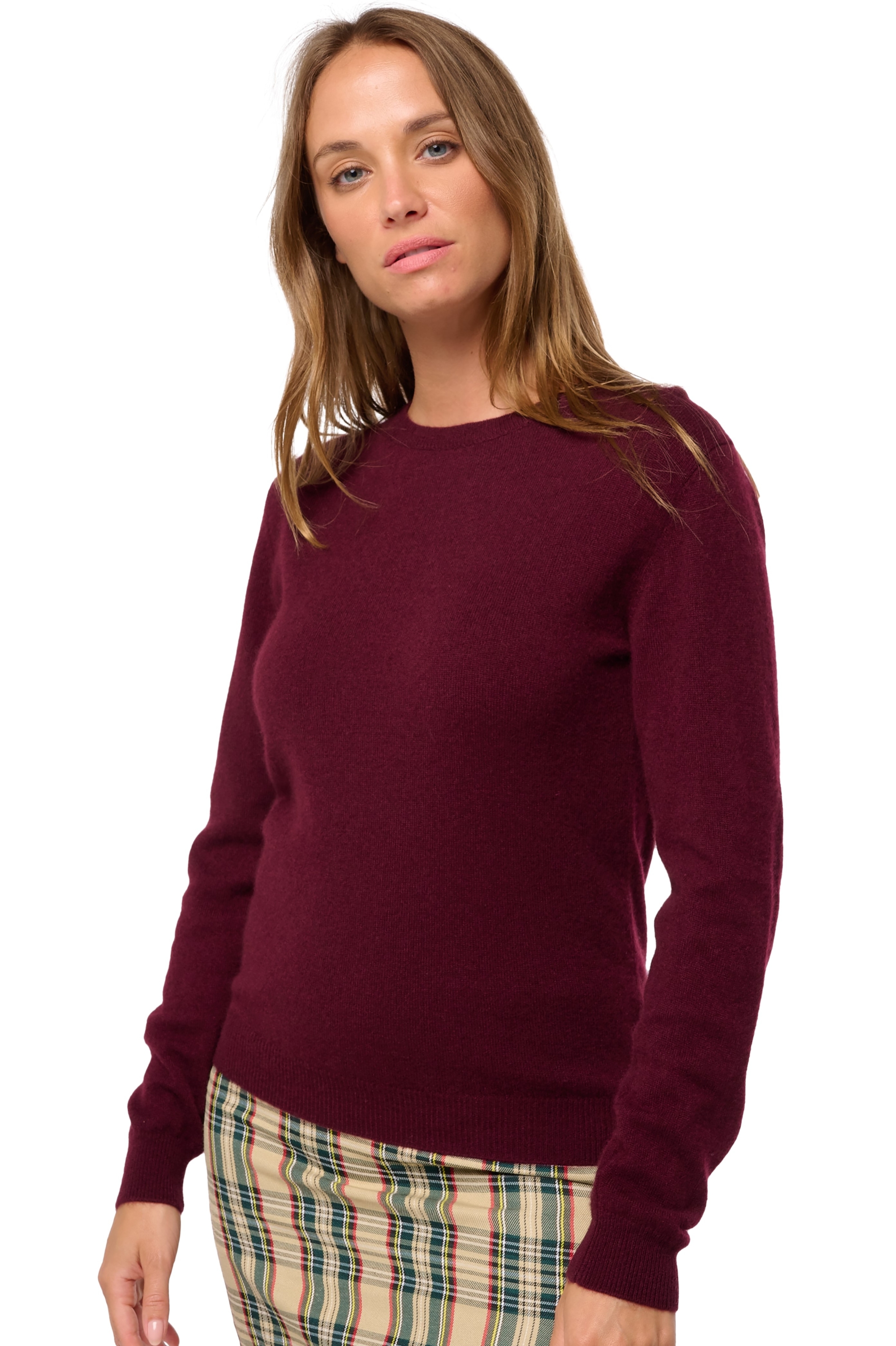 Cashmere ladies basic sweaters at low prices thalia first red wine m