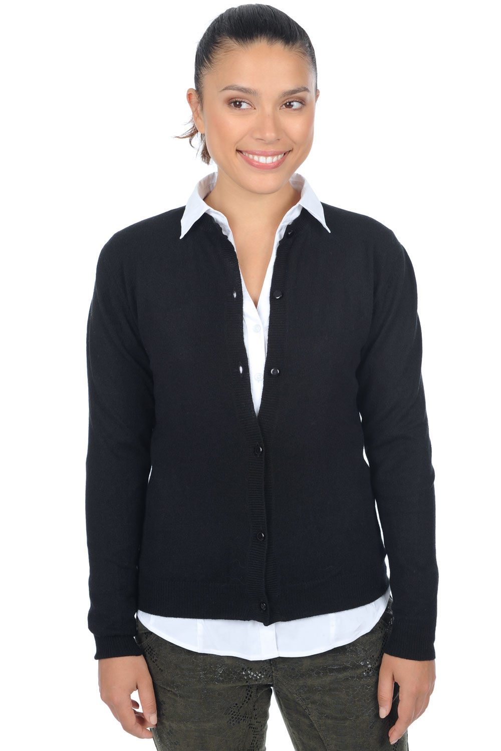 Cashmere ladies cardigans tyra first black s