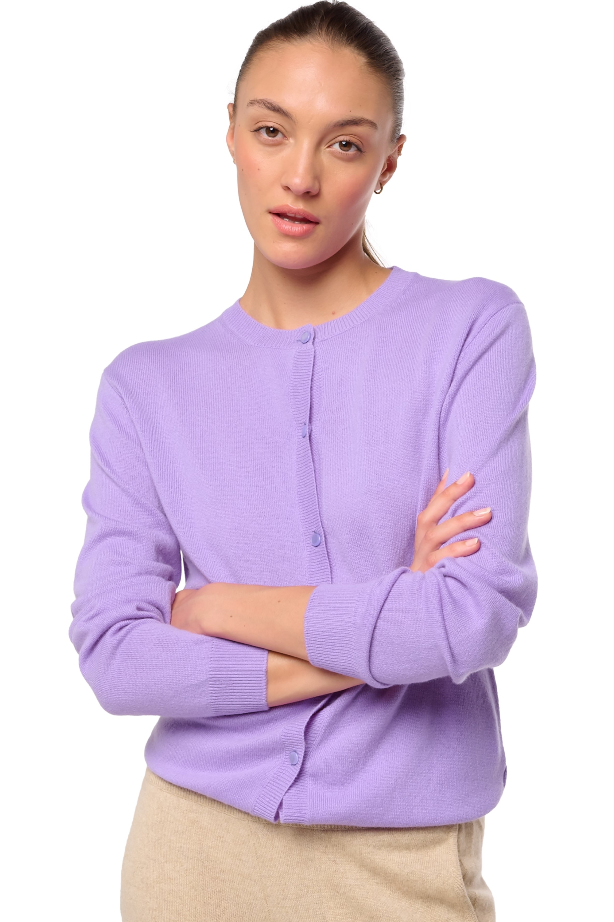 Cashmere ladies cardigans tyra first violine purple 2xl