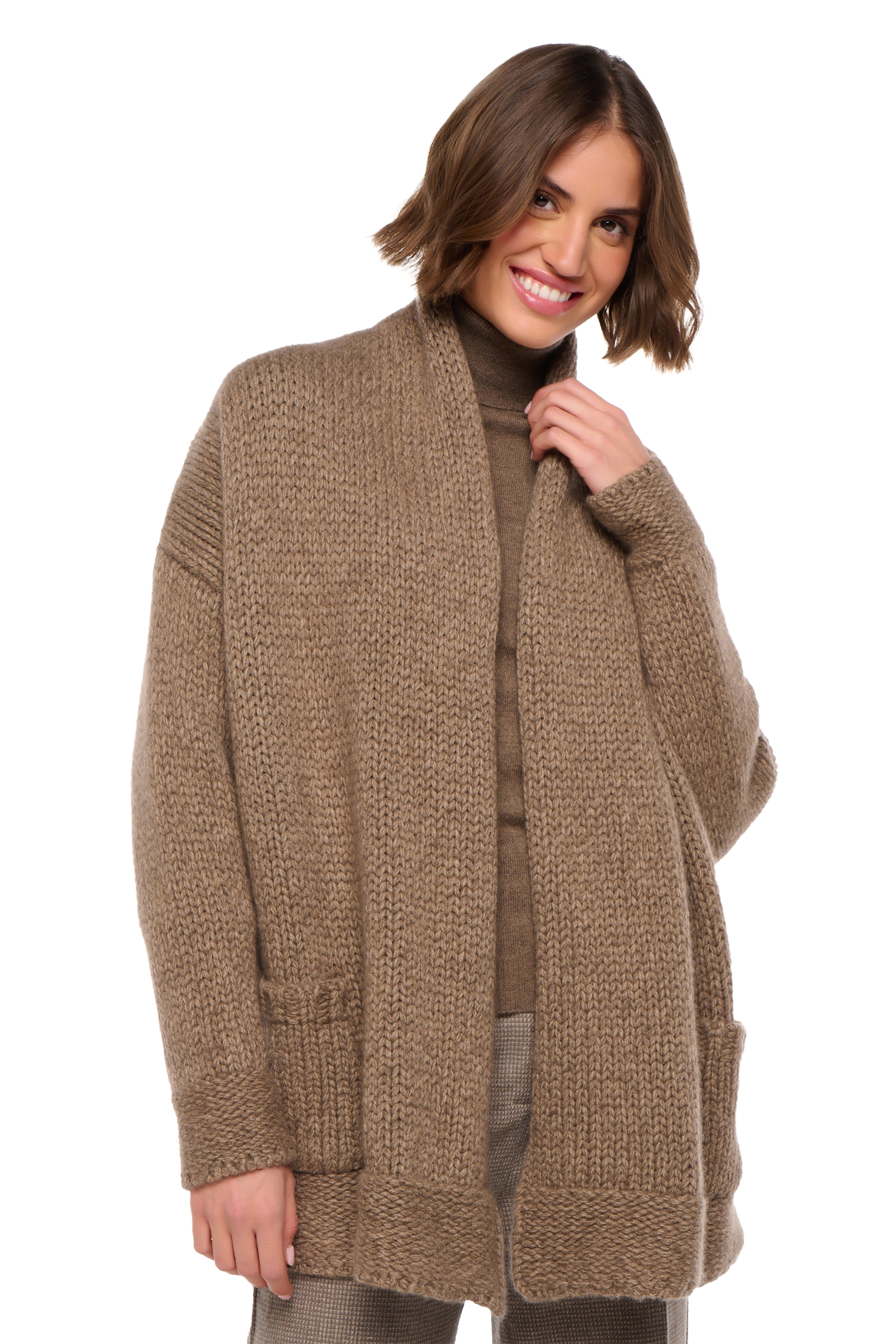 Cashmere ladies cardigans vienne natural stone natural brown s