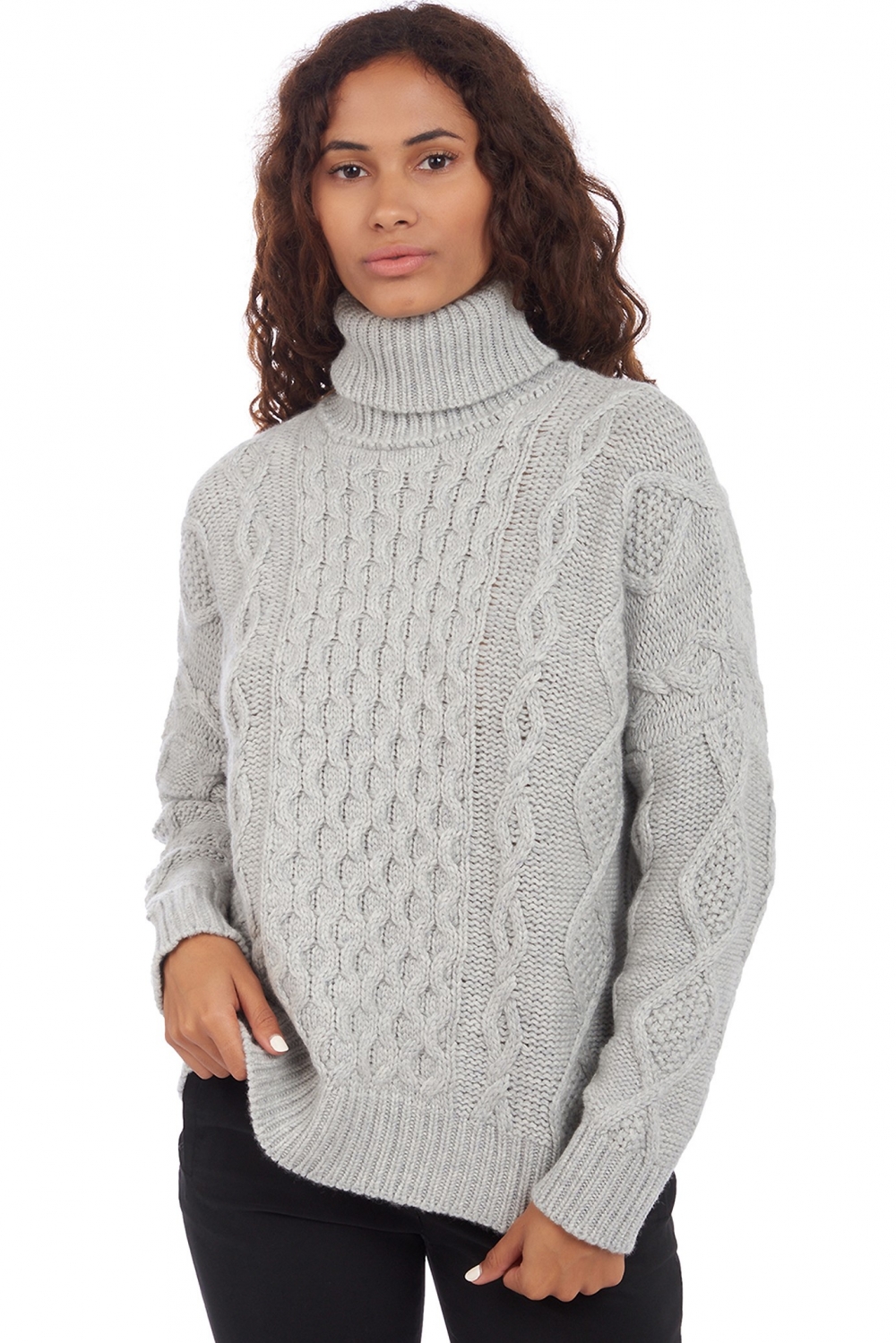 Cashmere ladies chunky sweater albury flanelle chine l