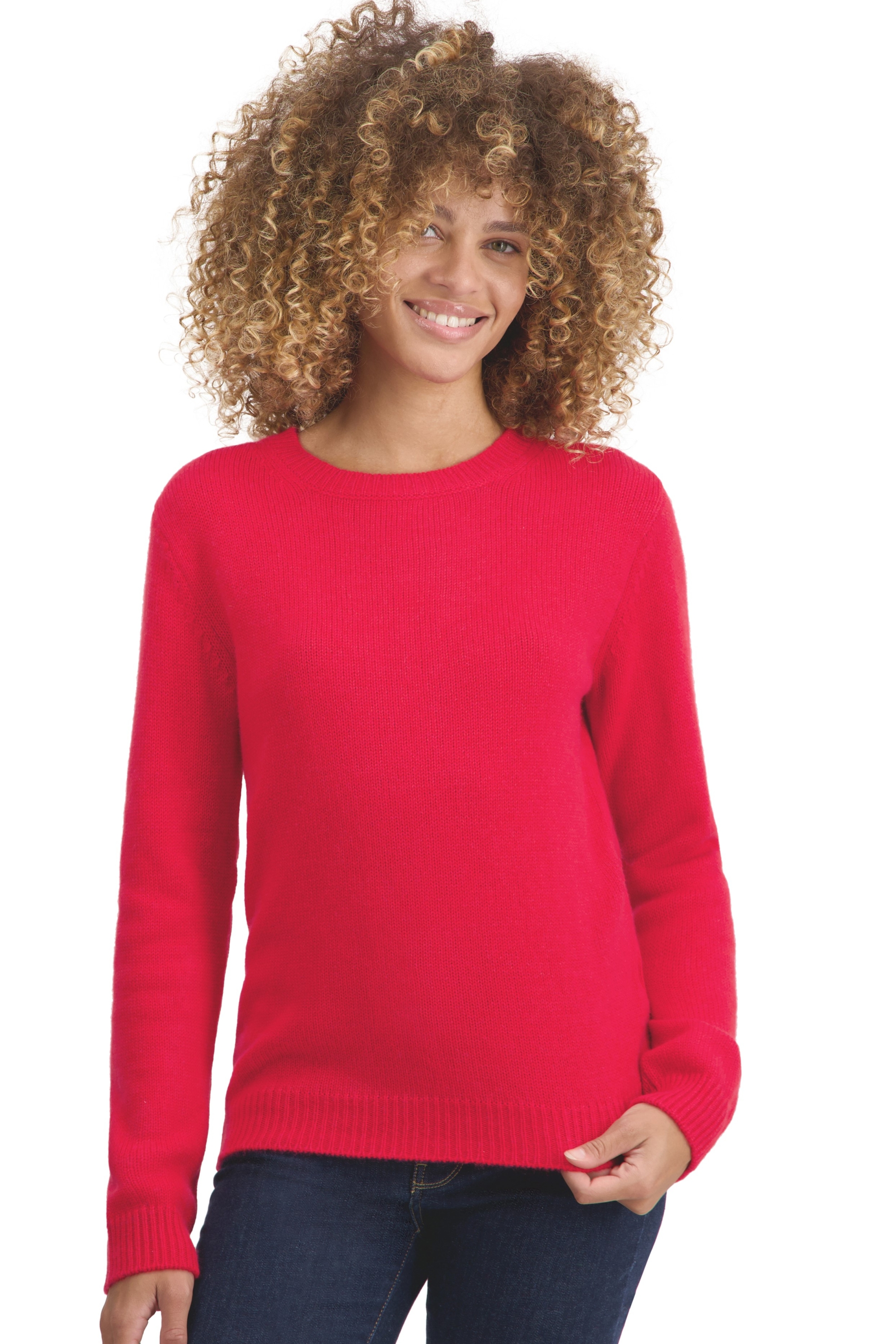 Cashmere ladies chunky sweater tyrol rouge m