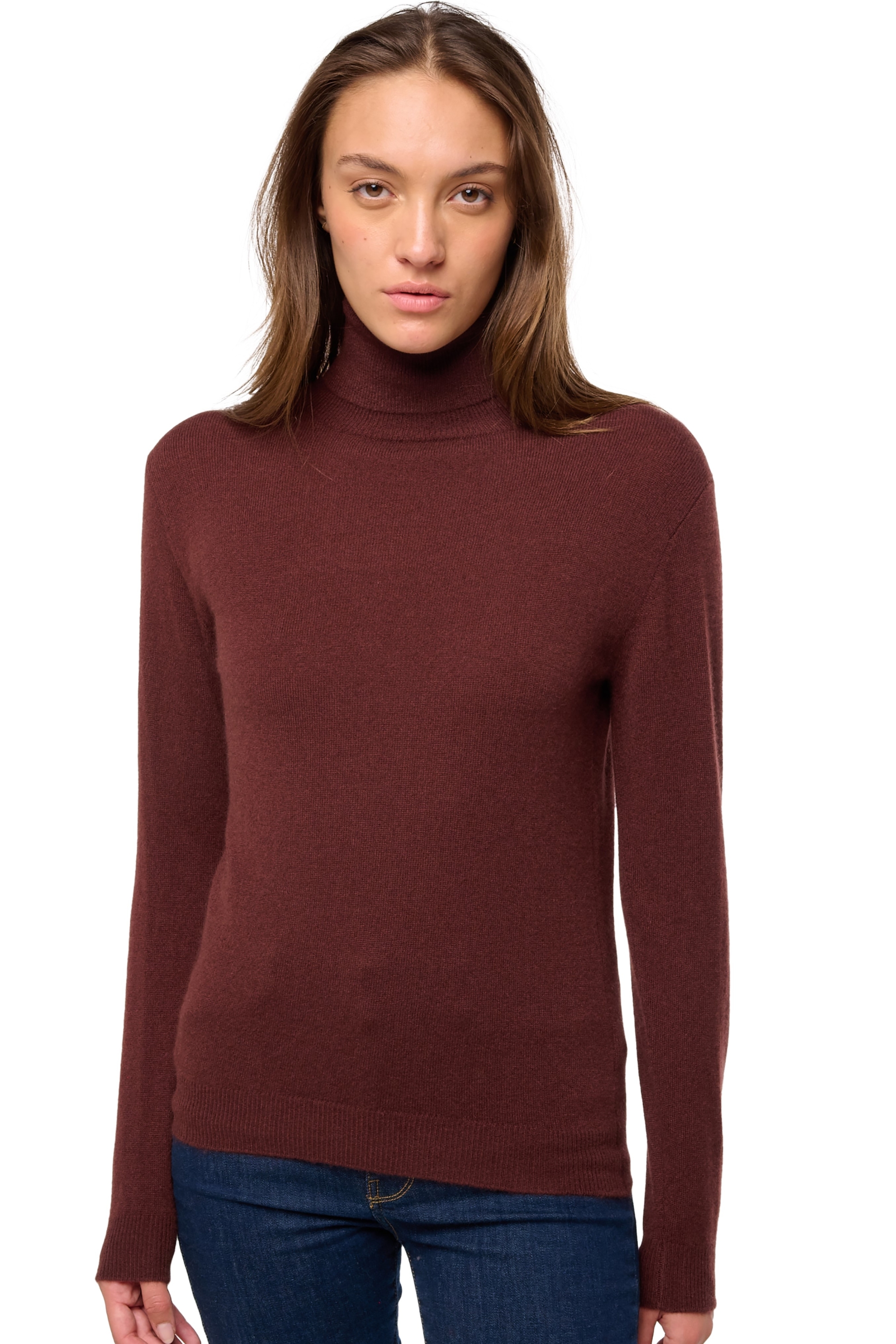 Cashmere ladies roll neck tale first cinnabar 2xl