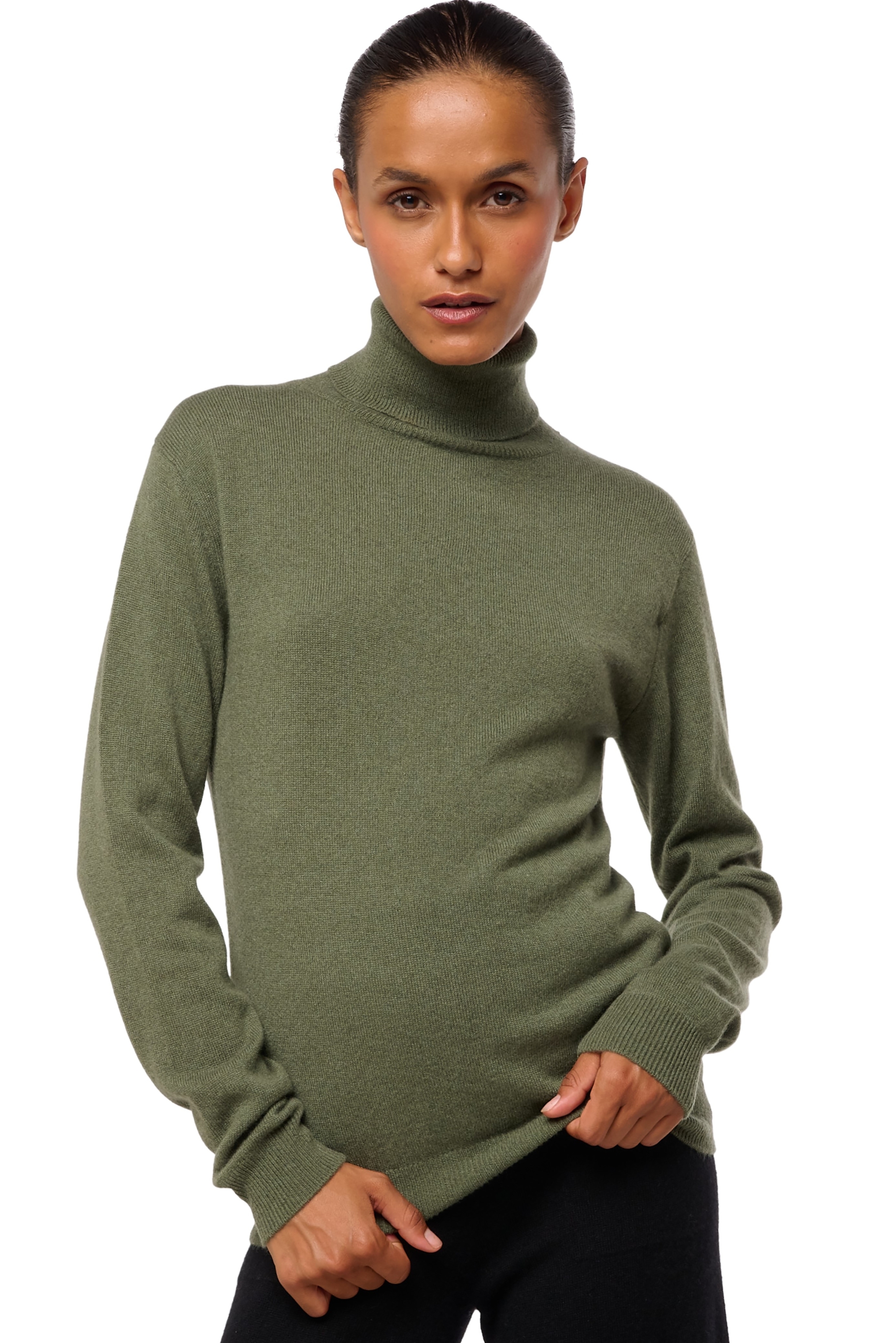 Cashmere ladies roll neck tale first kaki 2025 2xl