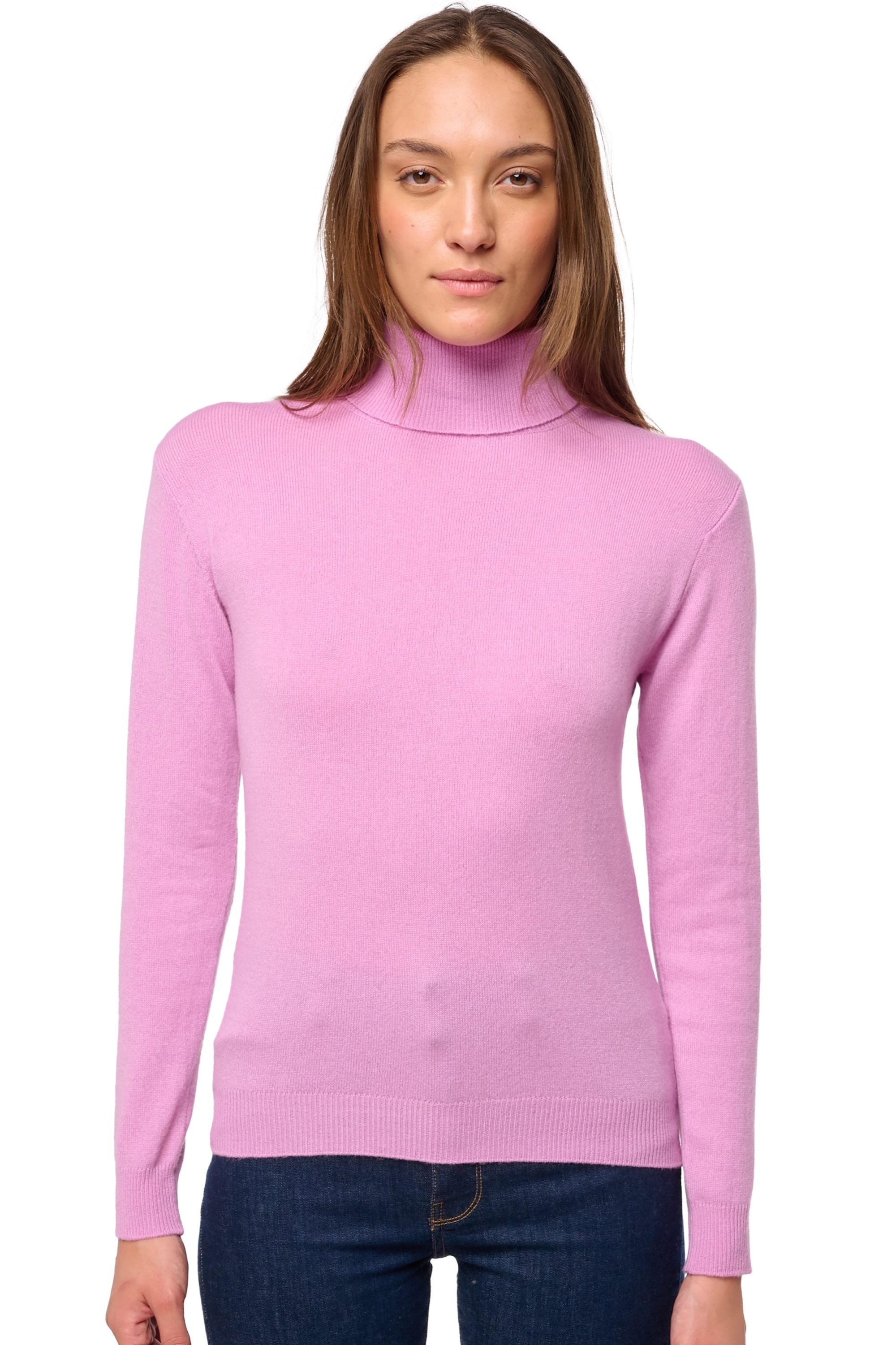 Cashmere ladies roll neck tale first winter rose m