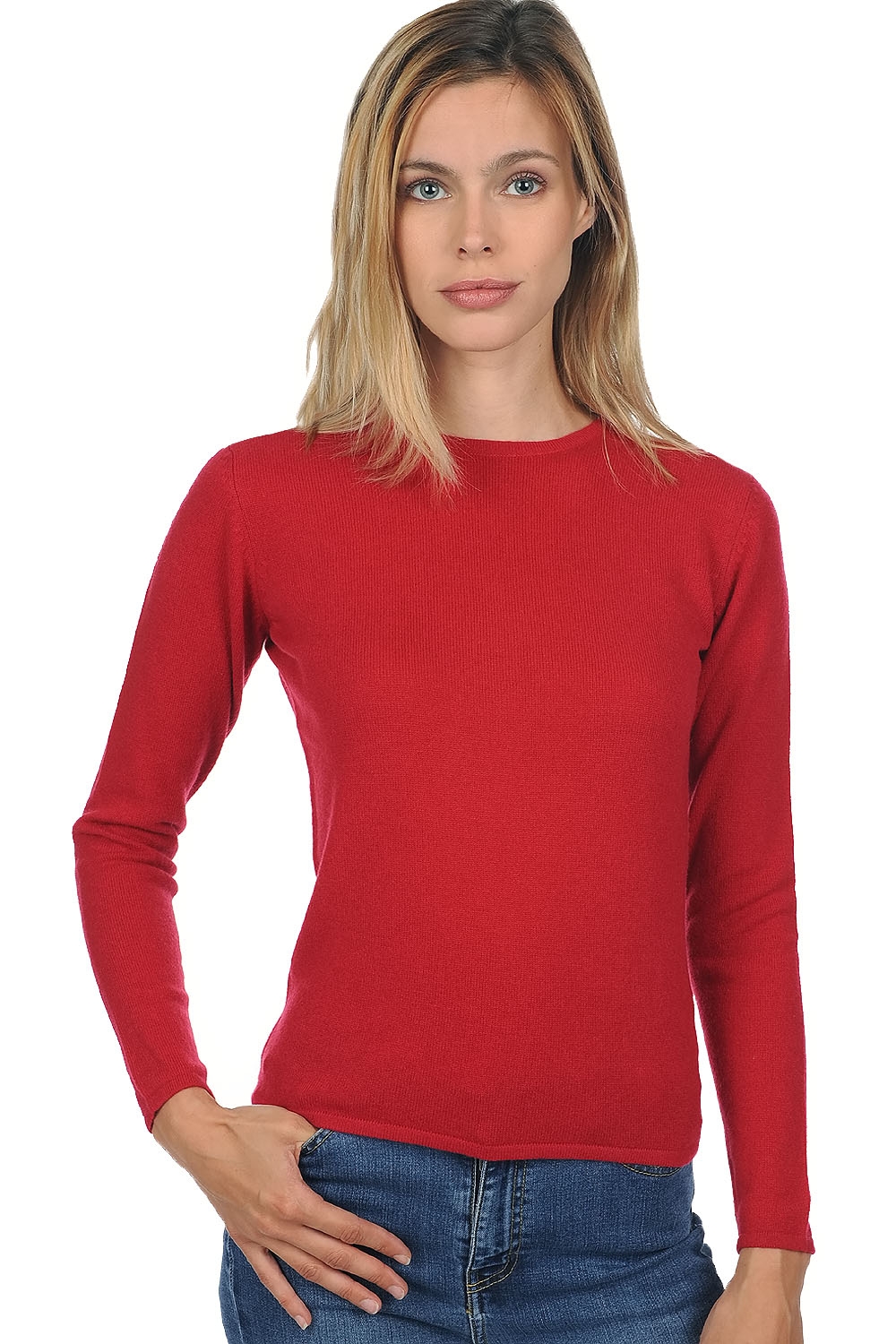 Cashmere ladies spring summer collection line blood red xs