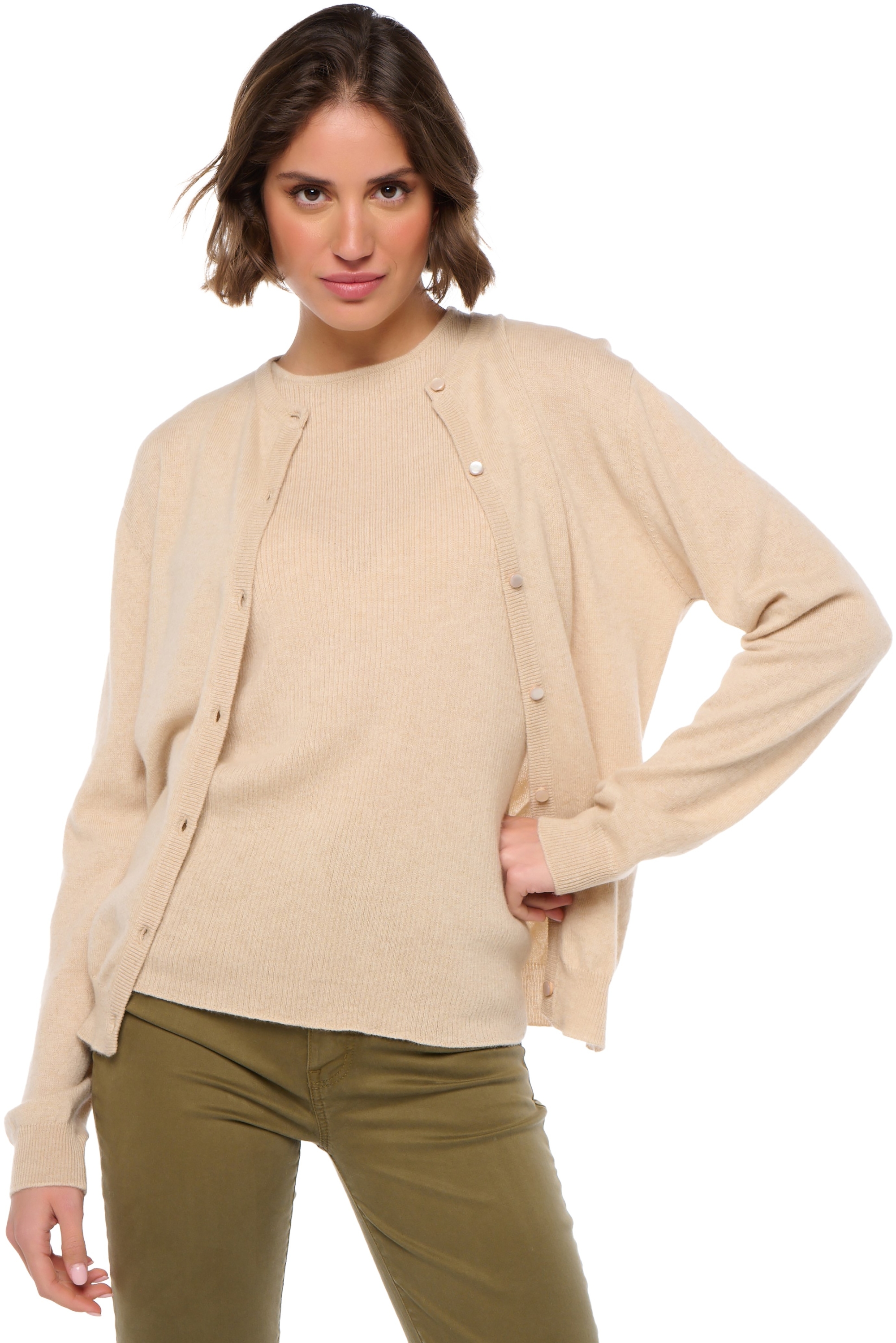 Cashmere ladies spring summer collection silvia natural beige m