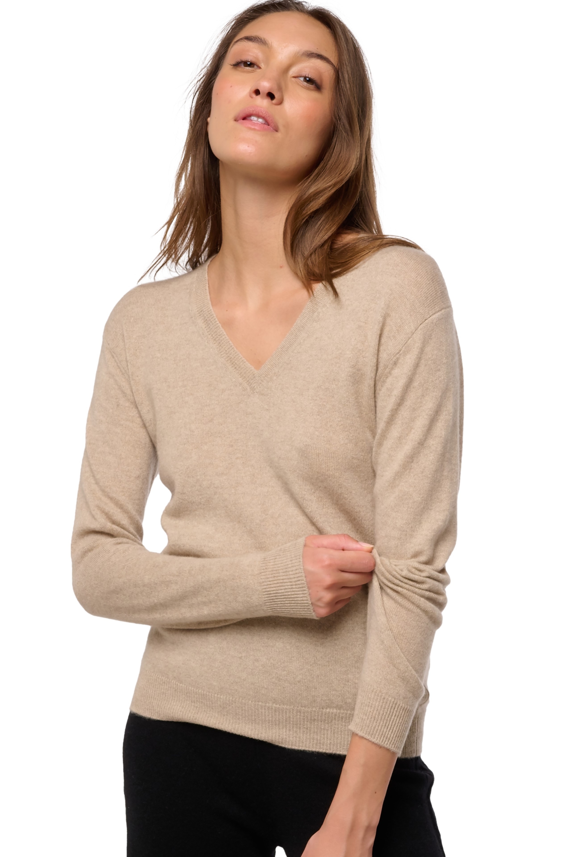 Cashmere ladies v necks tessa first spelt m