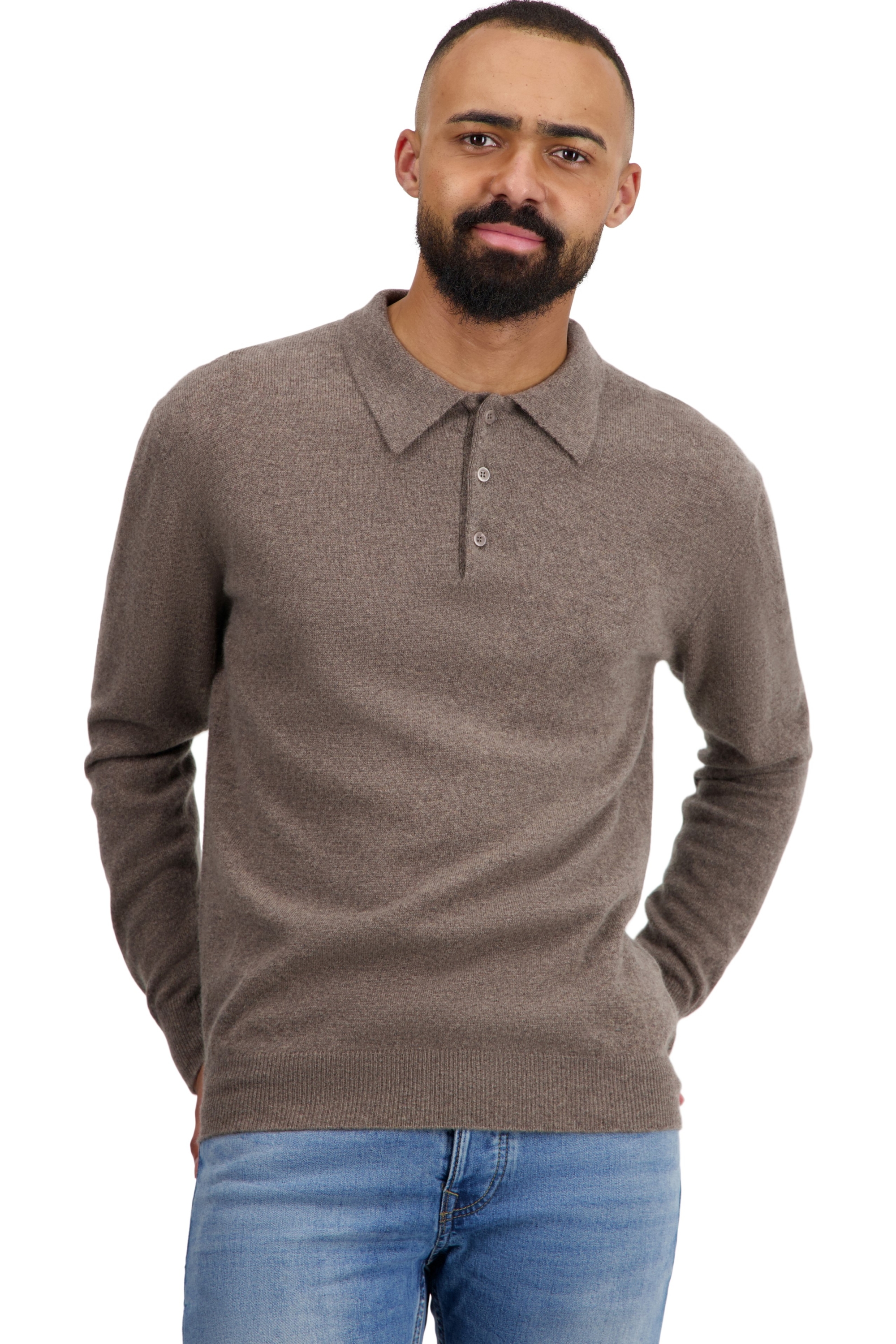 Cashmere men basic sweaters at low prices tarn first otter 2xl