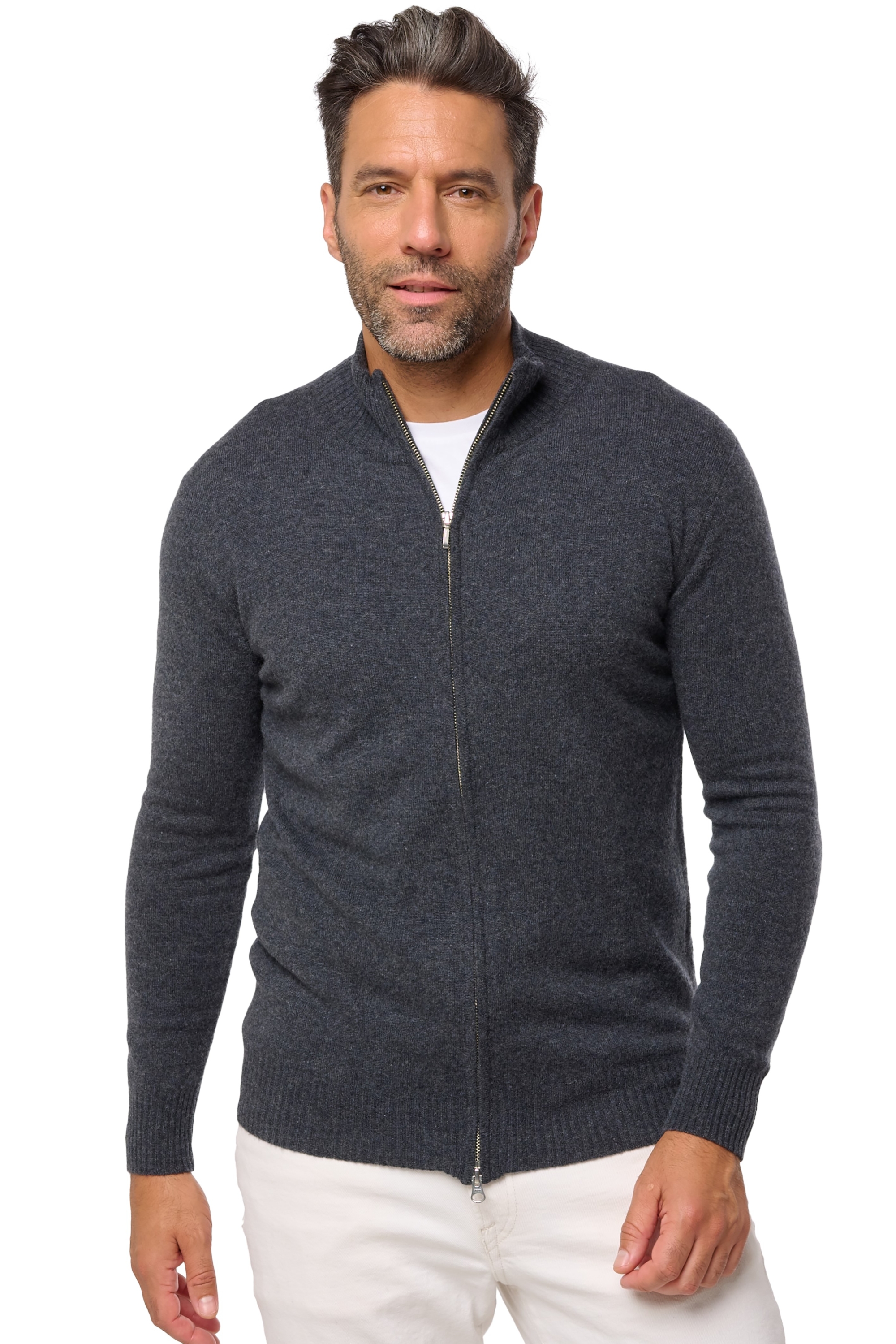 Cashmere men basic sweaters at low prices thobias first dark grey 2xl