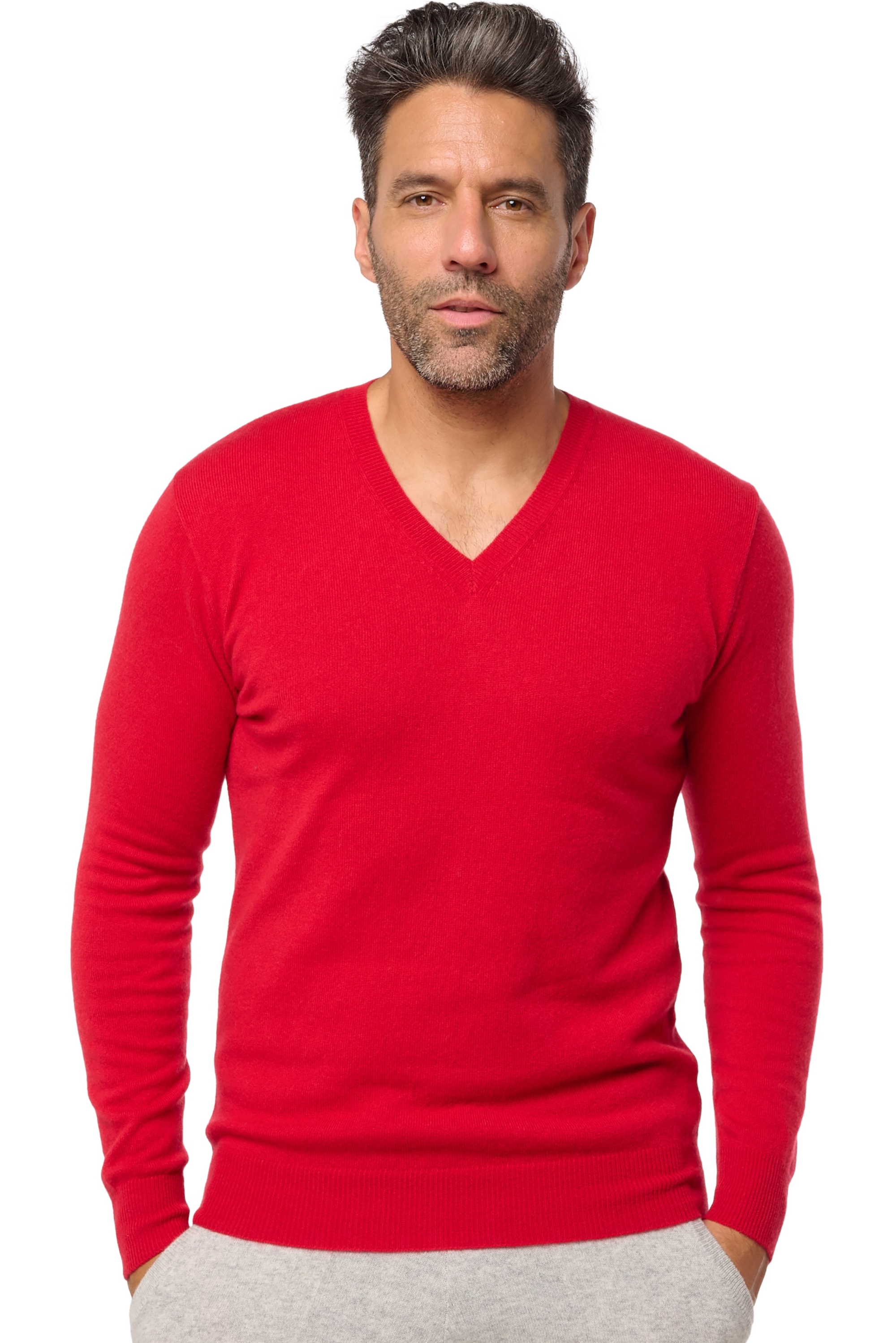 Cashmere men basic sweaters at low prices tor first deep red 2xl