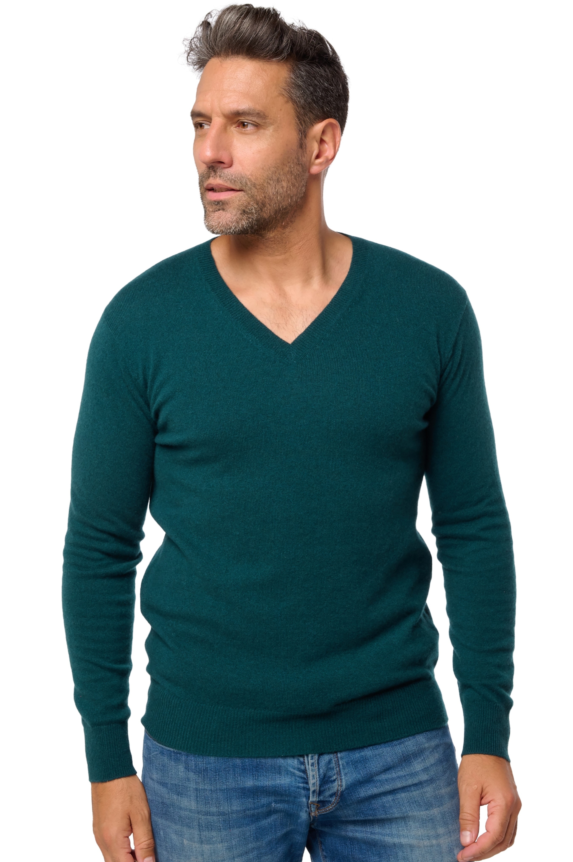 Cashmere men basic sweaters at low prices tor first vert emeraude 2xl