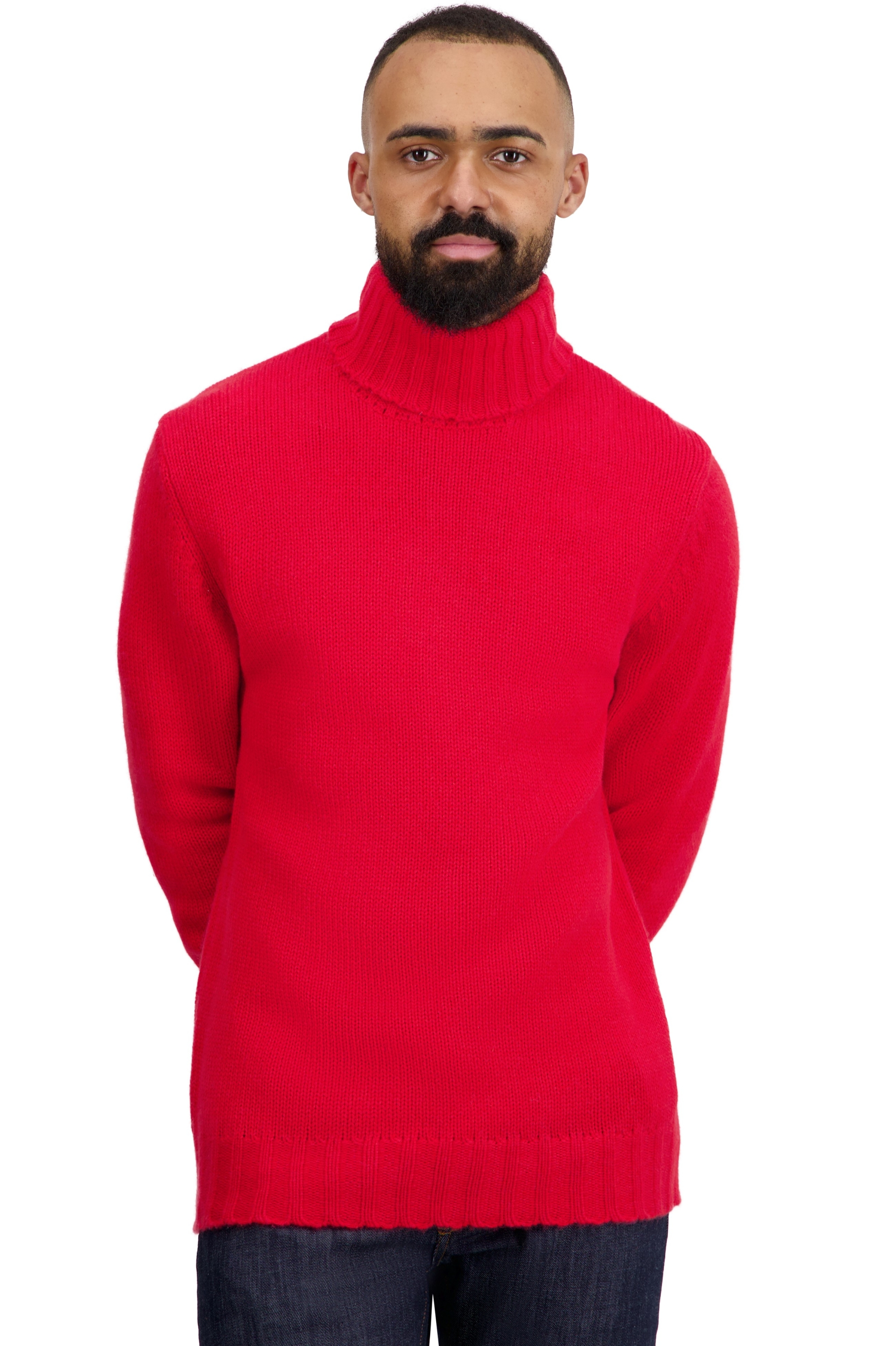 Cashmere men chunky sweater achille rouge s