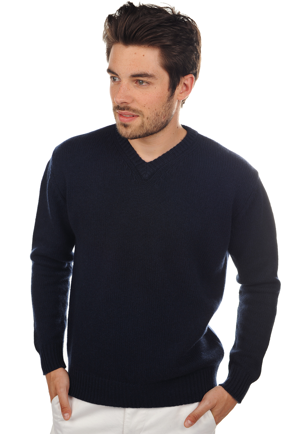 Cashmere men chunky sweater atman dress blue s