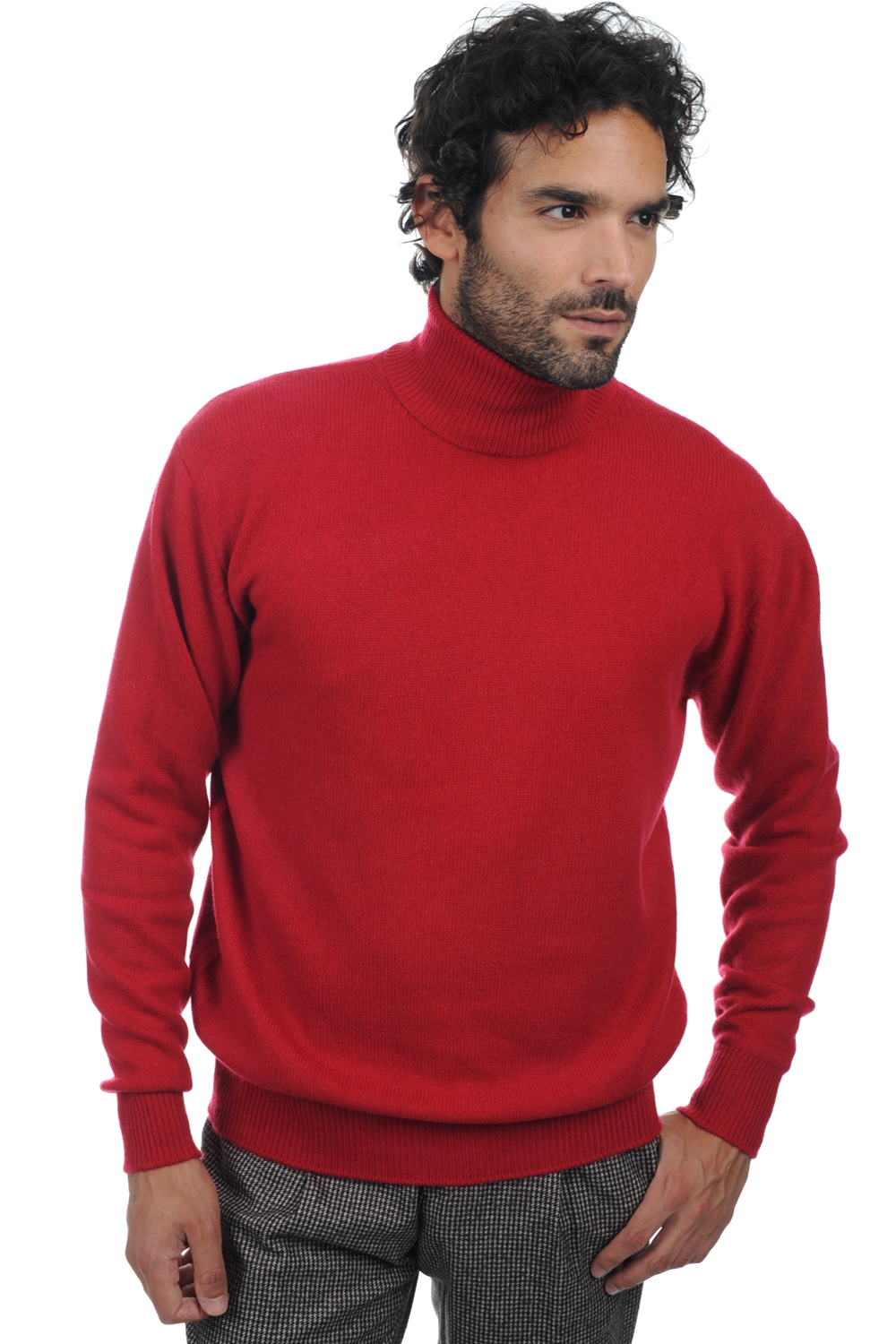 Cashmere men chunky sweater edgar 4f blood red 2xl