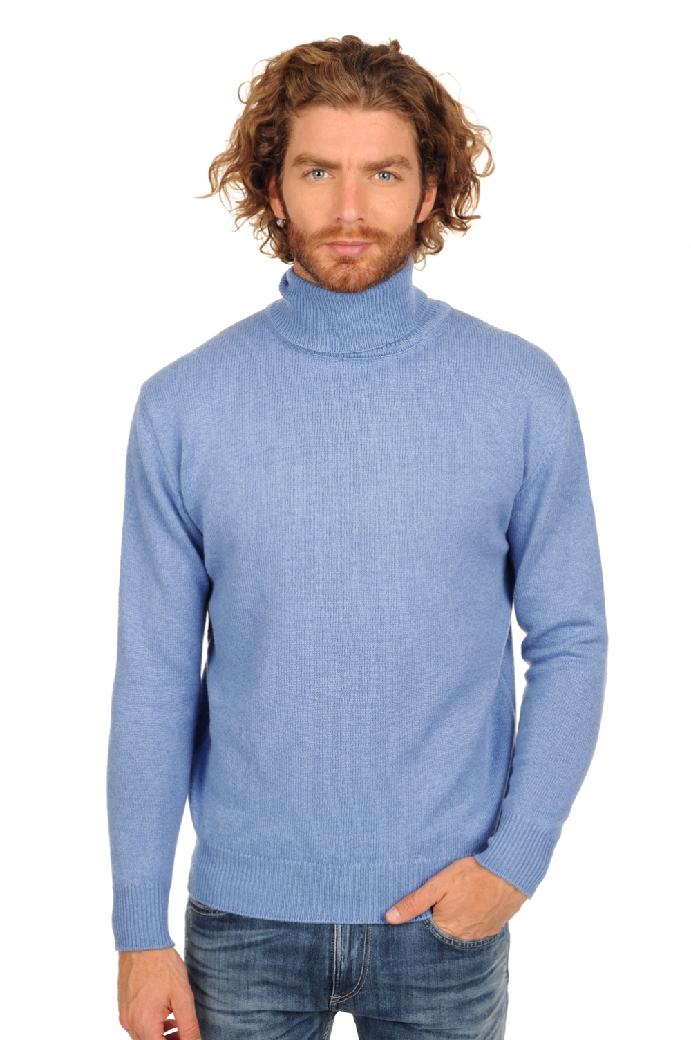 Cashmere men chunky sweater edgar 4f blue chine xl